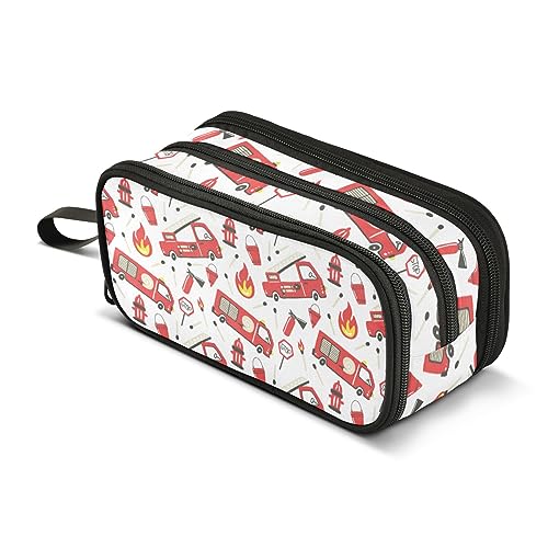 Mnsruu Feuerwehrauto Cartoon Cars Federmäppchen Jungen Mädchen Stifttasche Große Kapazität Schule Büro Schreibwaren Organizer Bleistift Pouch Halter Reißverschluss Kinder Teenager Erwachsene, A1067, von Mnsruu