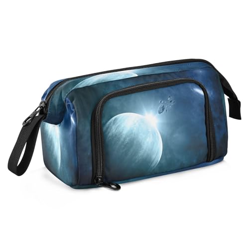 Mnsruu Fictional Space Hintergrund mit Meteoriten Federmäppchen Große Kapazität Federmäppchen Schreibwaren Tasche für Büro Schule, mehrfarbig, Schulranzen von Mnsruu