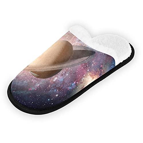 Mnsruu Galaxy Solar System Planet Nebula House Slippers Non Slip Cotton Slippers Home Hotel Spa Bedroom Travel M for Men Women von Mnsruu