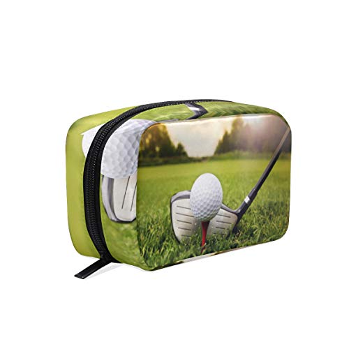 Mnsruu Golf Club Ball Green Grass Make-up Kosmetik tragbare Tasche Organizer Kapazität Aufbewahrungstasche Geschenk für Frauen Mädchen von Mnsruu