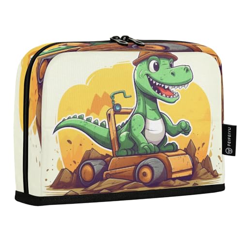 Mnsruu Grünes Dinosaurier-Federmäppchen, großes Fassungsvermögen, Stifttasche für Jungen und Mädchen, mehrschichtiges Stifteetui, Stifthalter, Schreibwaren-Organizer für Schule, Büro, Arbeit von Mnsruu