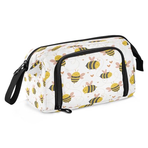 Mnsruu Lovely Little Bee Federmäppchen, großes Fassungsvermögen, Stifteetui, Schreibwaren, Büro, Organizer-Tasche für Erwachsene, Lovely Little Bee, Einheitsgröße, modisch von Mnsruu