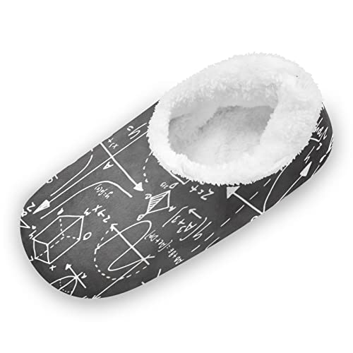Mnsruu Mathe Physik Chemische Formel Hausschuhe Winter Pantoffeln Plüsch Damen Herren Warme Gefüttert Rutschfest Slipper Weich Bequem Schuhe von Mnsruu