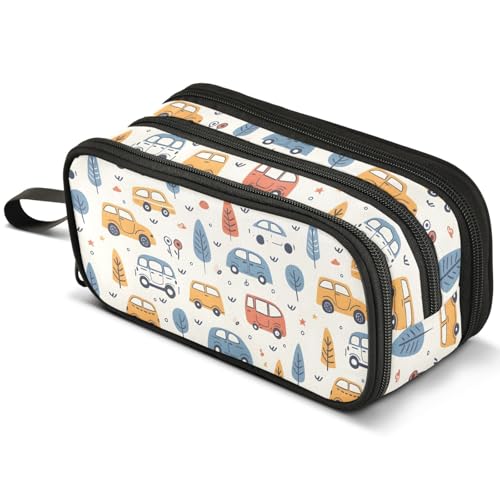 Mnsruu Nahtloses Federmäppchen mit großem Fassungsvermögen, Federmäppchen mit 3 Fächern, Stifthalter, Organizer, Schreibwaren-Tasche, B219, Kinderrucksack von Mnsruu