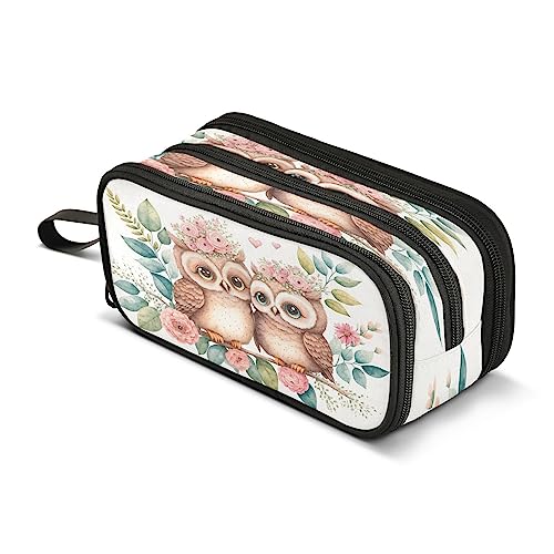 Mnsruu Niedliche kleine Eule Federmäppchen Jungen Mädchen Stifttasche Große Kapazität Schule Büro Schreibwaren Organizer Bleistift Pouch Halter Reißverschluss Kinder Teenager Erwachsene, A1529, von Mnsruu