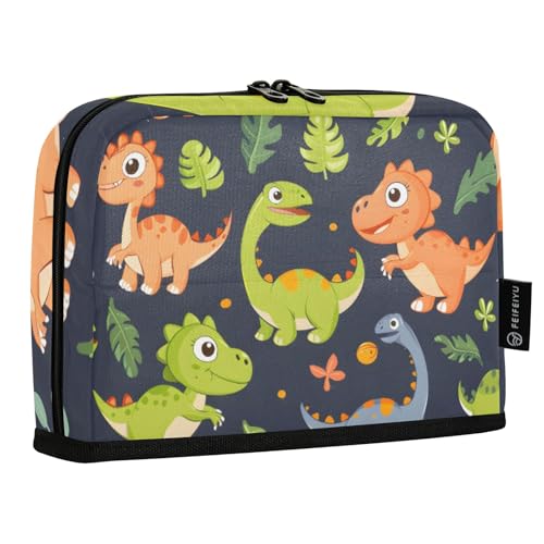 Mnsruu Niedliches Dinosaurier-Cartoon-Federmäppchen, großes Fassungsvermögen, Stifttasche für Jungen und Mädchen, mehrschichtiges Stifteetui, Stifthalter, Schreibwaren-Organizer für Schule, Büro von Mnsruu