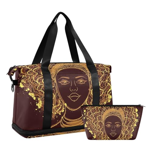Mnsruu Porträt einer afrikanischen Frauen-Sporttasche, #04, Einheitsgröße, modisch von Mnsruu