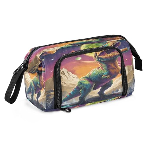 Mnsruu Roar Dinosaurier-Planet-Federmäppchen, großes Fassungsvermögen, Federmäppchen, Stiftebox, Schreibwaren, Büro, Organizer-Tasche für Jungen und Mädchen von Mnsruu