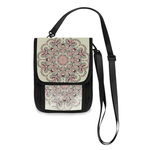 Mnsruu Schöne arabeske Spitze Reisebrieftasche Reisepass Halter Kreditkarte Gadget Halter Tasche Unisex Crossbody Geldbörse Reise Hals Geldbörse mit verstellbarem Riemen, #01, Einheitsgröße, modisch Mnsruu Schöne arabeske Spitze Reisebrieftasche Reisepass Halter Kreditkarte Gadget Halter Tasche Unisex Crossbody Geldbörse Reise Hals Geldbörse mit verstellbarem Riemen, #01, Einheitsgröße, modisch von Mnsruu
