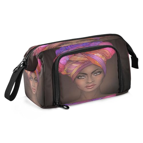 Mnsruu Schönes Federmäppchen für afrikanische Frauen, großes Fassungsvermögen, Schreibwaren-Tasche für Büro, Schule, mehrfarbig, Schulranzen von Mnsruu