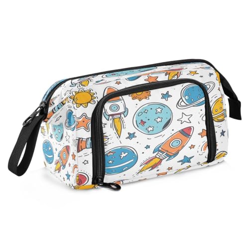 Mnsruu Space Elements Federmäppchen mit Galaxie-Nebel, Universum, großes Fassungsvermögen, Stiftetasche, Schreibwaren, Federmäppchen, Handtasche für Studenten, Teenager, Schule, Büro, Mehrfarbig von Mnsruu