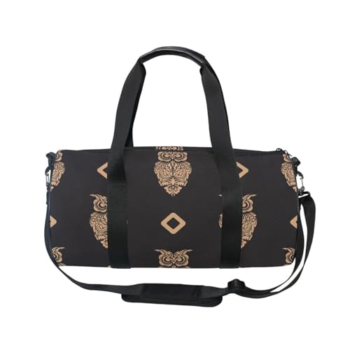 Mnsruu Sporttasche mit Schultergurt für Damen und Herren, Eulen-kariert, Reisetasche, Training, Workout-Tasche mit Schuhfach für Übernachtung, Wochenende, #01, Einheitsgröße, modisch von Mnsruu