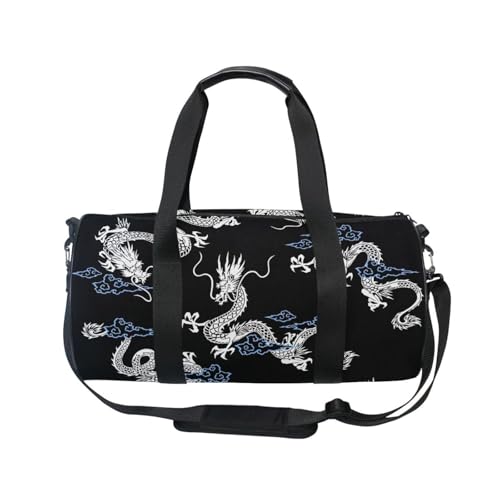 Mnsruu Sporttasche mit Schultergurt für Damen und Herren, Fantasy-Drachen-Duffle-Tasche, Reisetraining, Workout-Tasche mit Schuhfach für Übernachtung, Wochenende, #01, Einheitsgröße, modisch von Mnsruu