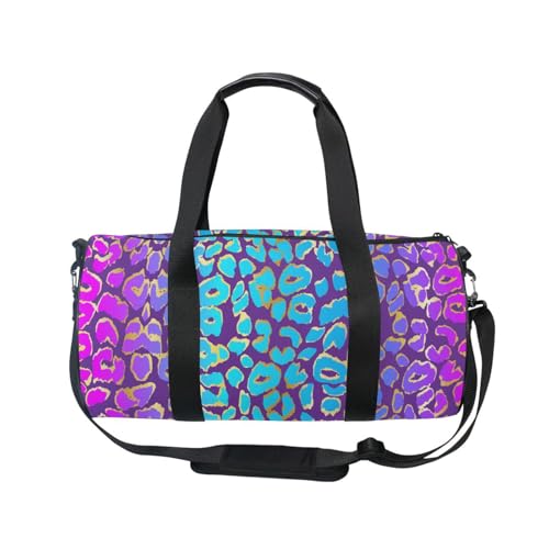Mnsruu Sporttasche mit Schultergurt für Damen und Herren, Leopardenhaut, nahtloses Muster, Reisetasche, Training, Workout-Tasche mit Schuhfach für Übernachtung, Wochenende, #01, Einheitsgröße, modisch von Mnsruu