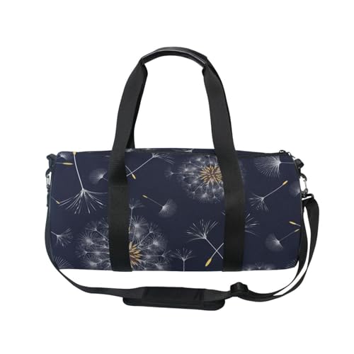 Mnsruu Sporttasche mit Schultergurt für Damen und Herren, Pusteblumen-Design, Marineblau, Reisetasche, Training, Workout-Tasche mit Schuhfach für Übernachtung, Wochenende, #01, Einheitsgröße, modisch von Mnsruu