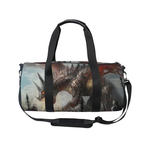 Mnsruu Sporttasche mit Schultergurt für Damen und Herren, abstrakter Drachen-Duffle-Tasche, Reisetraining, Workout-Tasche mit Schuhfach für Übernachtung, Wochenende, #01, Einheitsgröße, modisch von Mnsruu