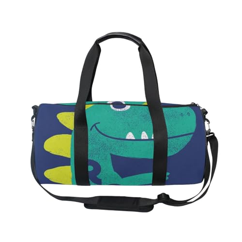 Mnsruu Sporttasche mit Schultergurt für Damen und Herren, bezaubernde grüne Dinosaurier-Reisetasche, Trainingstasche mit Schuhfach für Übernachtung, Wochenende, #01, Einheitsgröße, modisch von Mnsruu