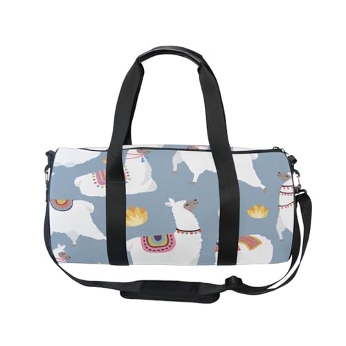 Mnsruu Sporttasche mit Schultergurt für Damen und Herren, farbige Lamas, Alpaka, Reisetasche, Training, Workout-Tasche mit Schuhfach für Übernachtung, Wochenende, #01, Einheitsgröße, modisch von Mnsruu