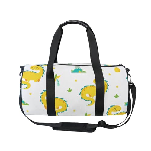 Mnsruu Sporttasche mit Schultergurt für Damen und Herren, schöne Dinosaurier-Drachen-Reisetasche, Reisetraining, Workout-Tasche mit Schuhfach für Übernachtung, Wochenende, #01, Einheitsgröße, modisch von Mnsruu