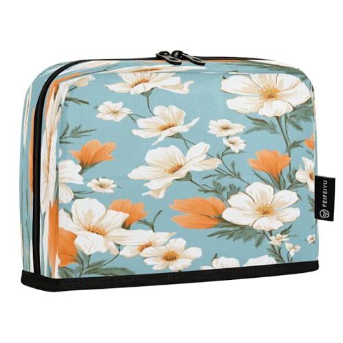 Mnsruu Stehendes Federmäppchen, orange-weiße Blumen, großes Fassungsvermögen, Stifttasche für Jungen und Mädchen, mehrschichtiges Stifteetui, Stifthalter, Schreibwaren-Organizer für Schule, Büro Mnsruu Stehendes Federmäppchen, orange-weiße Blumen, großes Fassungsvermögen, Stifttasche für Jungen und Mädchen, mehrschichtiges Stifteetui, Stifthalter, Schreibwaren-Organizer für Schule, Büro von Mnsruu