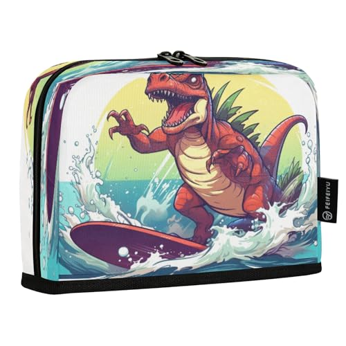 Mnsruu Stehendes Federmäppchen mit Dinosaurier-Motiv, großes Fassungsvermögen, Stifttasche für Jungen und Mädchen, mehrschichtige Stifteetui, Stifthalter, Schreibwaren-Organizer für Schule, Büro von Mnsruu