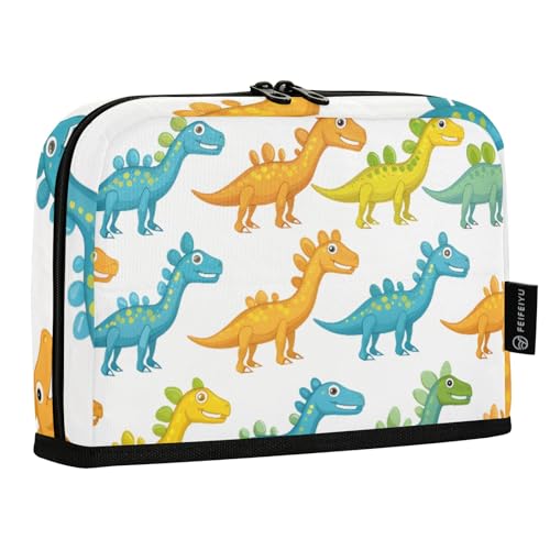 Mnsruu Stehendes Federmäppchen mit Dinosaurier-Motiv, großes Fassungsvermögen, Stifttasche für Jungen und Mädchen, mehrschichtige Stifteetui, Stifthalter, Schreibwaren-Organizer für Schule, Büro von Mnsruu