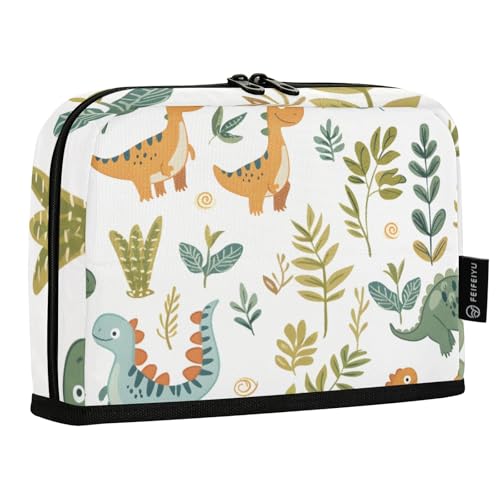Mnsruu Stehendes Federmäppchen mit Dinosaurier-Pflanzen, großes Fassungsvermögen, Stifttasche für Jungen und Mädchen, mehrschichtiges Stifteetui, Stifthalter, Schreibwaren-Organizer für Schule, Büro von Mnsruu