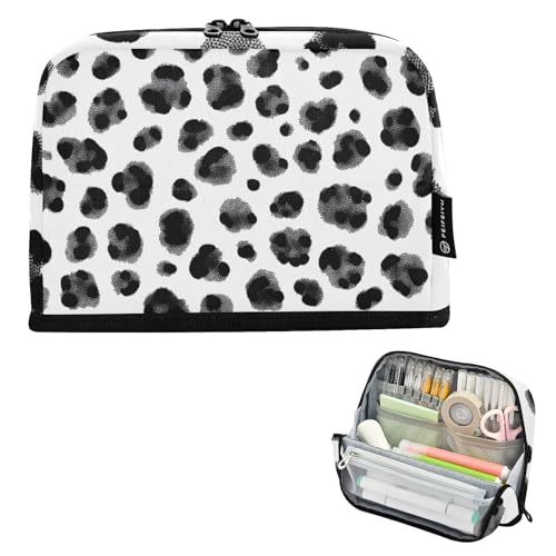 Mnsruu Stehendes Federmäppchen mit Punktemuster, großes Fassungsvermögen, Stifttasche für Jungen und Mädchen, mehrschichtiges Stifteetui, Stifthalter, Schreibwaren-Organizer für Schule, Büro, Arbeit von Mnsruu