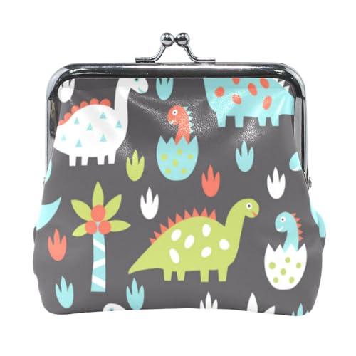 Mnsruu Tragbare Münzgeldbörsen für Frauen und Mädchen, Baby-Dinosaurier-Tasche, Mini-Geldbörse, Kiss-Lock-Geldbörse, kleine Ledergeldbörsen für Frauen, Mädchen, Kreditkarten, Schlüssel, Münzen, von Mnsruu