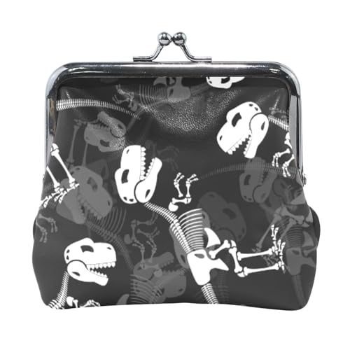 Mnsruu Tragbare Münzgeldbörsen für Frauen und Mädchen, Dinosaurier, Fossil, nahtlos, Mini-Geldbörse, Kiss-Lock-Geldbörse, kleine Ledergeldbörsen für Frauen, Mädchen, Kreditkarten, Schlüssel, Münzen, von Mnsruu