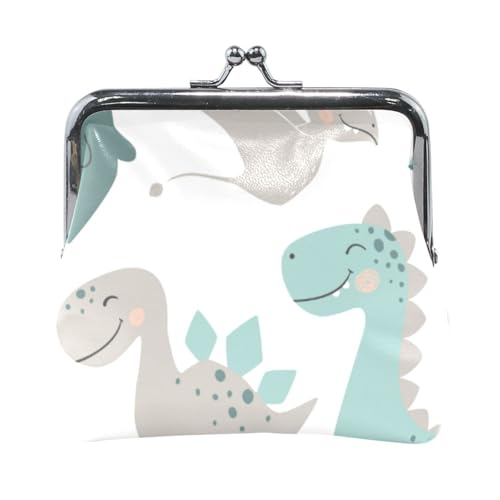 Mnsruu Tragbare Münzgeldbörsen für Frauen und Mädchen, Dinosaurier-Baby, niedlicher Beutel, Mini-Geldbörse, Kiss-Lock Kleingeldbörse, kleine Ledergeldbörsen für Frauen, Mädchen, Kreditkarten, von Mnsruu