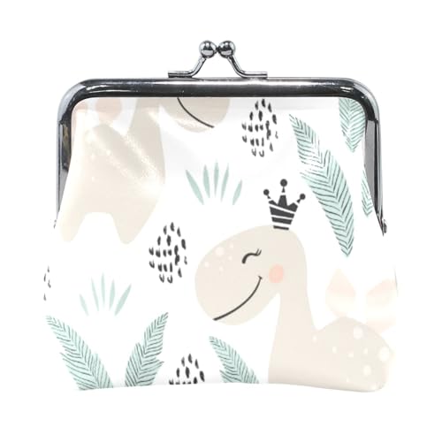 Mnsruu Tragbare Münzgeldbörsen für Frauen und Mädchen, Dinosaurier-Baby-Mädchen, Mini-Geldbörse, Kiss-Lock Kleingeldbörse, kleine Ledergeldbörsen für Frauen, Mädchen, Kreditkarten, Schlüssel, Münzen, von Mnsruu