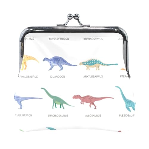 Mnsruu Tragbare Münzgeldbörsen für Frauen und Mädchen, Dinosaurier-Beutel, Mini-Geldbörse, Kiss-Lock Kleingeldbörse, kleine Ledergeldbörsen für Frauen, Mädchen, Kreditkarten, Schlüssel, Münzen, von Mnsruu