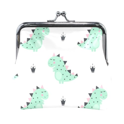 Mnsruu Tragbare Münzgeldbörsen für Frauen und Mädchen, Dinosaurier-Themen-Beutel, Mini-Geldbörse, Kiss-Lock Kleingeldbörse, kleine Ledergeldbörsen für Frauen, Mädchen, Kreditkarten, Schlüssel, Münzen, von Mnsruu
