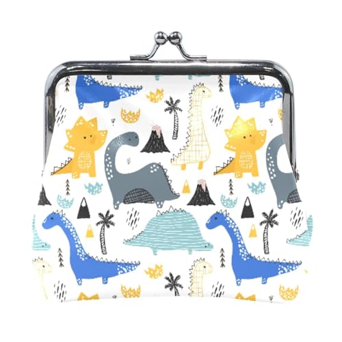 Mnsruu Tragbare Münzgeldbörsen für Frauen und Mädchen, Tier-Dinosaurier-Druck, Mini-Geldbörse, Kiss-Lock Kleingeldbörse, kleine Ledergeldbörsen für Frauen, Mädchen, Kreditkarten, Schlüssel, Münzen, von Mnsruu