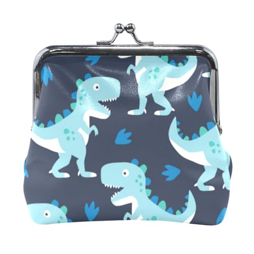 Mnsruu Tragbare Münzgeldbörsen für Frauen und Mädchen, lustig, niedlich, Dinosaurier-Beutel, Mini-Geldbörse, Kiss-Lock Kleingeldbörse, kleine Ledergeldbörsen für Frauen, Mädchen, Kreditkarten, von Mnsruu