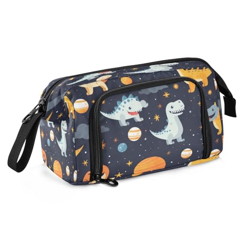 Mnsruu Universum Dinosaurier-Federmäppchen, großes Fassungsvermögen, Federmäppchen, Stiftebox, Schreibwaren, Büro, Organizer-Tasche für Jungen und Mädchen von Mnsruu