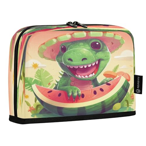 Mnsruu Wassermelonen-Dinosaurier-Federmäppchen, großes Fassungsvermögen, Stifttasche für Jungen und Mädchen, mehrschichtiges Stifteetui, Stifthalter, Schreibwaren-Organizer für Schule, Büro, Arbeit von Mnsruu