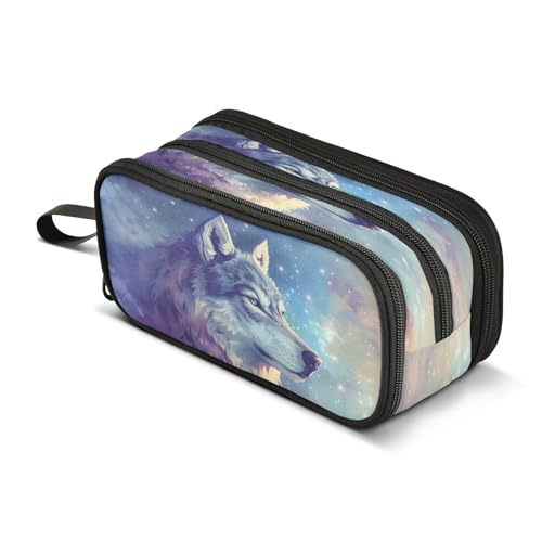 Mnsruu Wolfsstern-Federmäppchen, großes Fassungsvermögen, 3 Fächer, Beutelhalter, Schulbedarf, Jungen und Mädchen, mehrfarbig, Einheitsgröße, Taschen-Organizer Mnsruu Wolfsstern-Federmäppchen, großes Fassungsvermögen, 3 Fächer, Beutelhalter, Schulbedarf, Jungen und Mädchen, mehrfarbig, Einheitsgröße, Taschen-Organizer von Mnsruu