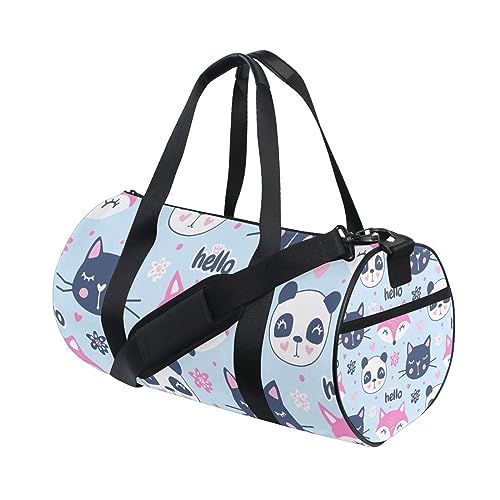 Niedlicher Fuchs Panda Katze Sport Turnbeutel Damen Herren Reise Duffel Bag Workout Taschen Übung Strand Yoga Wochenende Tanztasche, D049, L von Mnsruu