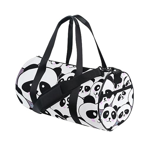 Niedlicher Panda Kindliche Tier Sport Turnbeutel Damen Herren Reise Duffel Bag Workout Taschen Übung Strand Yoga Wochenende Tanztasche, D078, L von Mnsruu