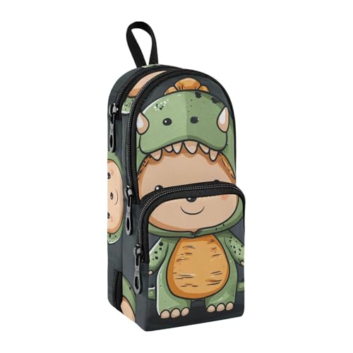 Niedliches Dinosaurier-Federmäppchen, großes Fassungsvermögen, Stifttasche mit Fach, Schüler-Form, Schreibwaren-Organizer, Federmäppchen für Schule, Büro, Arbeit, Niedlicher Dinosaurier, von Mnsruu