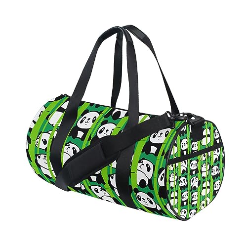 Pandas Bambus Wald Sport Turnbeutel Damen Herren Reise Duffel Bag Workout Taschen Übung Strand Yoga Wochenende Tanztasche, D043, L von Mnsruu