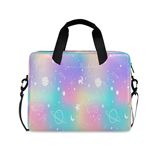 Planet Einhorn Mädchen 14 Zoll Laptoptasche Regenbogen Galaxy Kinder 10 Tablet Hülle Sleeve Handtaschen für Sekundärschule Frauen 15.6 Computer Tasche Aktentasche von Mnsruu