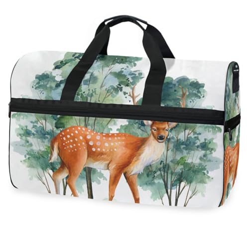 Reisetasche für Herren, Damen, Jungen, Mädchen, Teenager, übergroße Sporttasche mit Schuhfach, für Übernachtung, Wochenende, Yoga, Workout, Handtasche, Wasserfarben, Weiß, #03, Einheitsgröße, modisch von Mnsruu