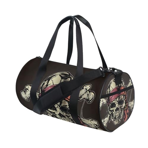 Reisetasche für Männer und Frauen, Piratenschädel Große Reise Übernachtung Duffel Bag Unisex Hohe Kapazität Großes Gepäck Sport Gym Bag, Schädel 15, Einheitsgröße von Mnsruu