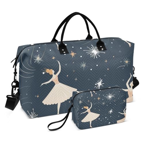Reisetasche mit Ballerinas, Turnbeutel mit Aufbewahrungstasche, Wochenendtasche, Übernachtungstasche für Männer und Frauen, Reisen, Sport, Yoga, Mehrfarbig, Einheitsgröße Reisetasche mit Ballerinas, Turnbeutel mit Aufbewahrungstasche, Wochenendtasche, Übernachtungstasche für Männer und Frauen, Reisen, Sport, Yoga, Mehrfarbig, Einheitsgröße von Mnsruu