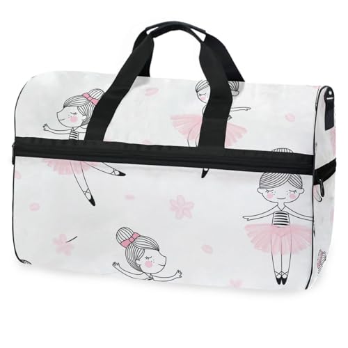 Reisetasche mit niedlichem Ballerina-Muster, für Herren, Damen, Jungen, Mädchen, Teenager, übergroße Sporttasche mit Schuhfach, für Übernachtung, Wochenende, Yoga, Workout, Trainingstasche, #07, Reisetasche mit niedlichem Ballerina-Muster, für Herren, Damen, Jungen, Mädchen, Teenager, übergroße Sporttasche mit Schuhfach, für Übernachtung, Wochenende, Yoga, Workout, Trainingstasche, #07, von Mnsruu