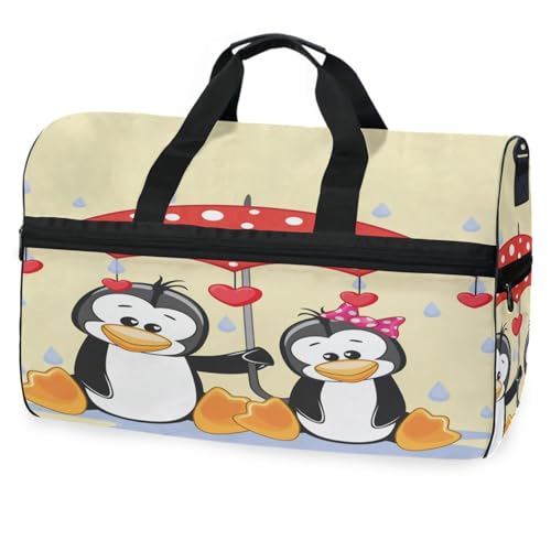 Reisetasche mit niedlichem Pinguin-Regenschirm, für Herren, Damen, Jungen, Mädchen, Teenager, übergroße Sporttasche mit Schuhfach, Übernachtung, Wochenende, Yoga, Workout, Handtasche, Trainingstasche, Reisetasche mit niedlichem Pinguin-Regenschirm, für Herren, Damen, Jungen, Mädchen, Teenager, übergroße Sporttasche mit Schuhfach, Übernachtung, Wochenende, Yoga, Workout, Handtasche, Trainingstasche, von Mnsruu