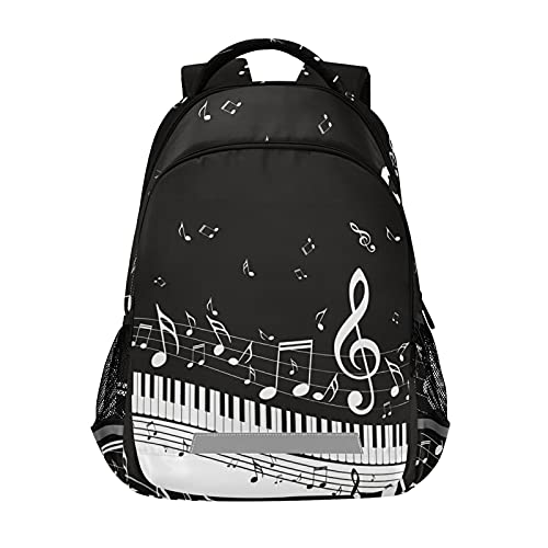 Rucksack mit Klaviertasten, Musiknoten, für Studenten, Jungen, Mädchen, Schultasche, Reise, Tagesrucksack, Rucksack von Mnsruu